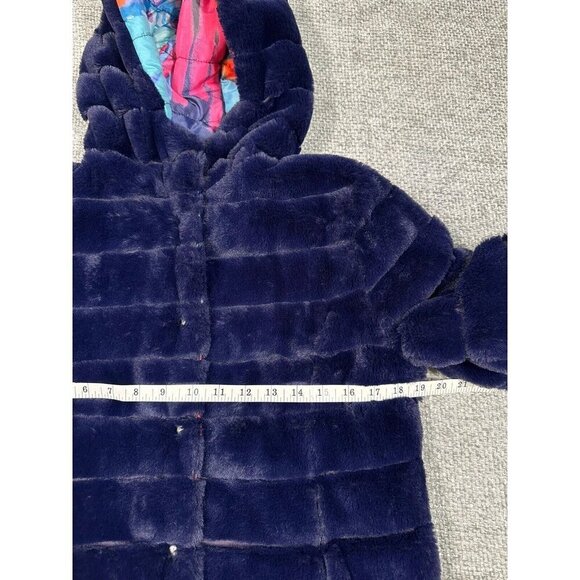 Claire Desjardins Jacket Womens XS Reversible Faux Fur Wearable Art Watercolor - Picture 11 of 15